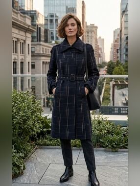 Rodier | Wool-blend High-neck Trench Coat